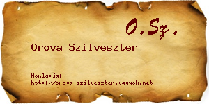 Orova Szilveszter névjegykártya